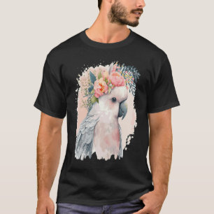 Artistic Cockatoo Parrot Bird Flower Crown Pet Bir T-Shirt