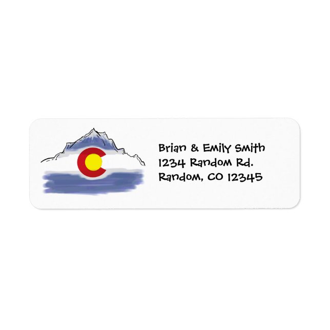 Artistic Colorado mountain custom address labels (Front)