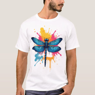 Artistic Colorful Pop Art painted Dragonfly T-Shirt