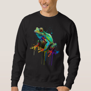 Artistic Colorful Pop painted Frog Sweatshirt