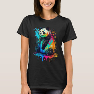 Artistic Colorful Pop painted Panda T-Shirt