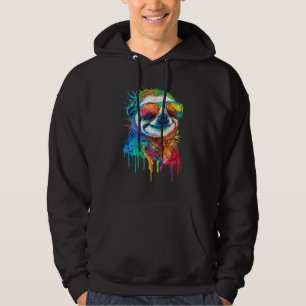 Artistic Colorful Pop painted Sloth Hoodie