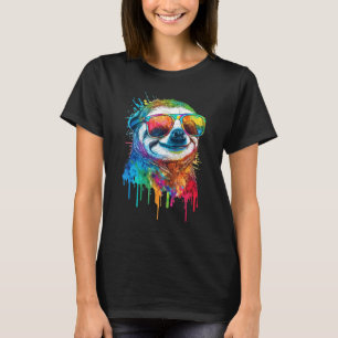Artistic Colorful Pop painted Sloth T-Shirt