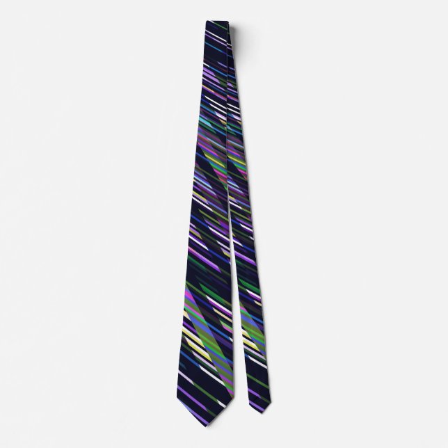 Artistic Colorful Striped Modern Fractal Pattern  Tie (Front)