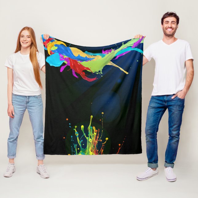 Artistic colour splash Fleece Blanket (In Situ)
