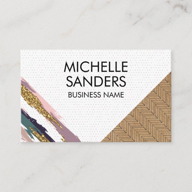 Artistic Colour Strokes and Patterns Business Card (Front)