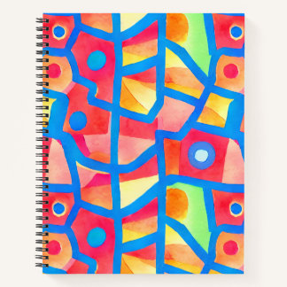 Artistic colourful abstract geometric pattern notebook