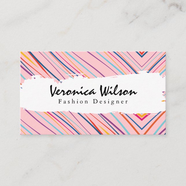 Artistic Colourful Abstract Lines Business Card (Front)