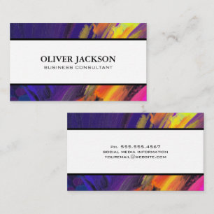 Artistic Colourful Brush Strokes Business Card