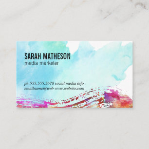 Artistic Colourful Brushed Texture Business Card