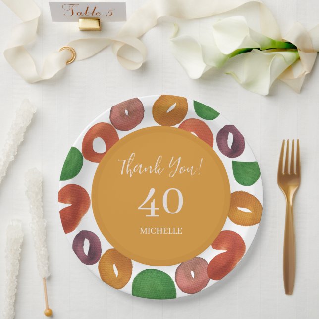 Artistic Colourful Fall Paper Plate (Wedding)