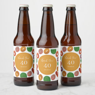 Artistic Colourful Fall Paper Plate Beer Bottle Label