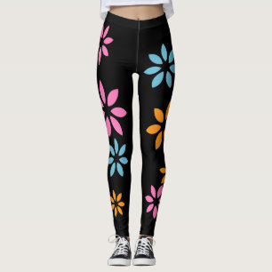 Artistic Colourful Floral Pattern Exercise Legging