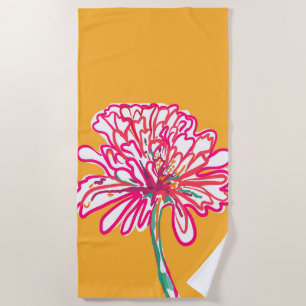 Artistic Colourful Flower Beach Towel