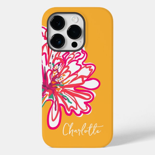 Artistic Colourful Flower Customised Name Case-Mate iPhone Case (Back)