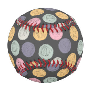 artistic colourful pastel polka dot baseball