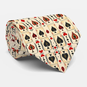 Artistic Colourful Playing Cards Pattern Tie