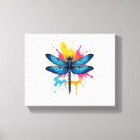 Artistic Colourful Pop Art painted Dragonfly