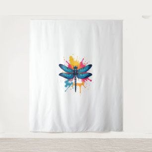 Artistic Colourful Pop Art painted Dragonfly Tapestry