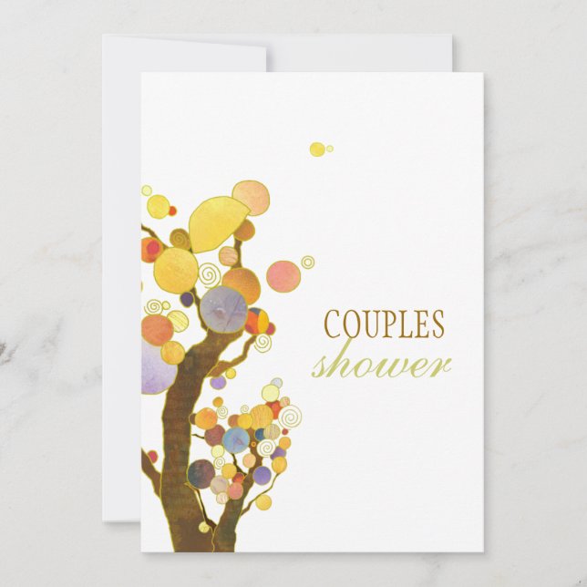 Artistic Colourful Trees Wedding Couples Shower Invitation (Front)