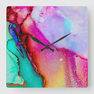 Artistic colourful wall clock