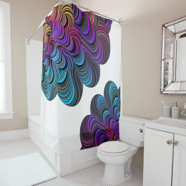 Artistic Colours Flowing Shower Curtain (In Situ)