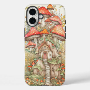 Artistic Creative Mushroom Dwelling Illustration iPhone 16 Plus Case