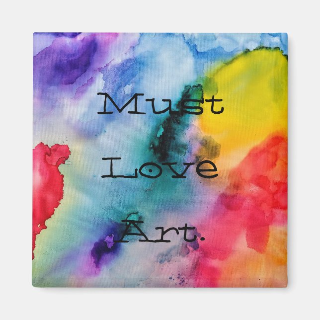 Artistic Creative Splashes of Watercolor Magnet (Front)