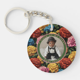 Artistic custom souvenir Carnation Photo Key Ring