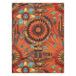 Artistic Cyan "Intricate Echoes" 52x70 Tablecloth