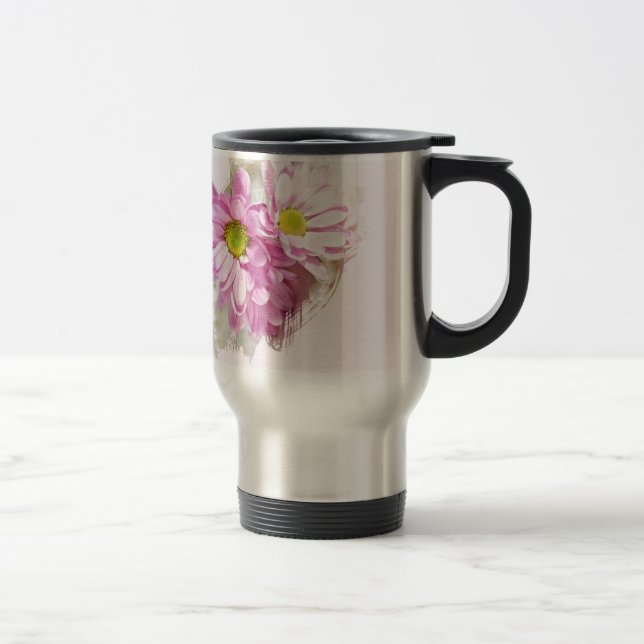 Artistic daisies! travel mug (Right)