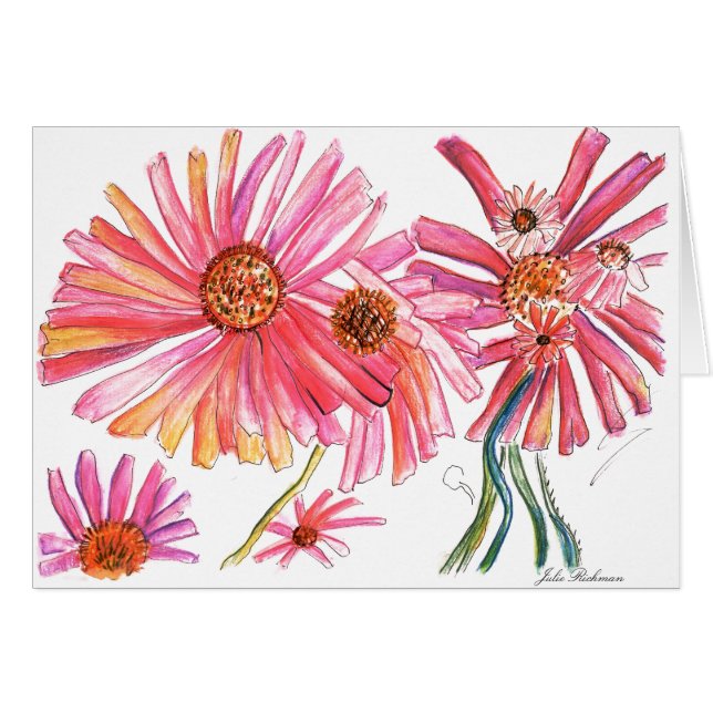 Artistic Daisy Card (Front Horizontal)