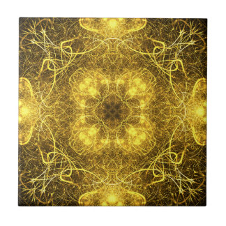Artistic Decorative Gold Fractal Design_Tiles Tile