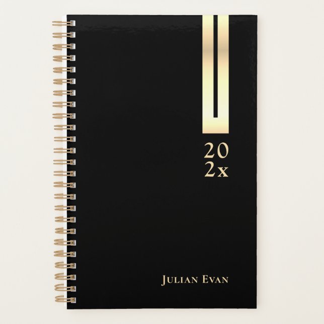 Artistic Detail Black & Gold Non Dated Planner (Front)