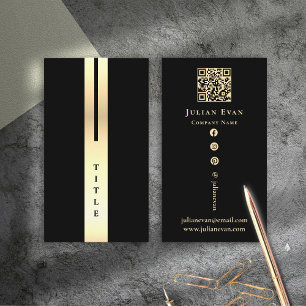 Artistic Detail Modern Black & Gold Business Card