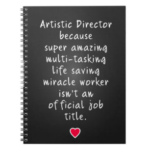 Artistic director gifts notebook