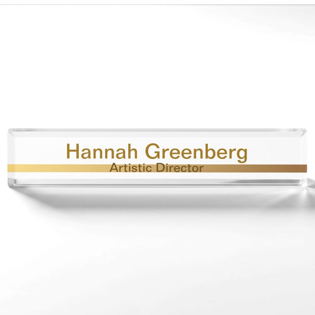 Artistic Director Gold Desk Name Plate 2 (Front)