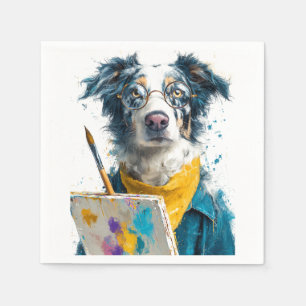 Artistic Dog Painter Portrait Napkin