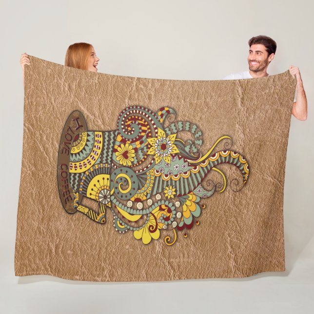 Artistic-doodle-drawing art fleece blanket (In Situ)