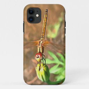 Artistic Dragonfly Resting On A Flower Head Case-Mate iPhone Case