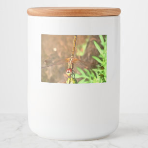 Artistic Dragonfly Resting On A Flower Head Food Label