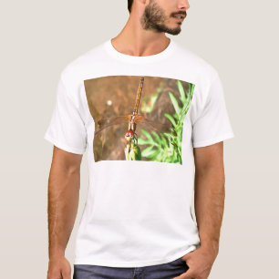 Artistic Dragonfly Resting On A Flower Head T-Shirt