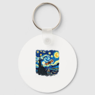 Artistic Dragonfly Shirt Van Gogh Starry Night Dra Key Ring