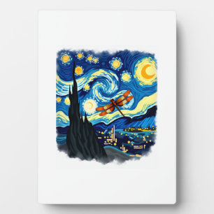 Artistic Dragonfly Shirt Van Gogh Starry Night Dra Plaque