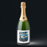Artistic Dragonfly Shirt Van Gogh Starry Night Dra Sparkling Wine Label<br><div class="desc">Artistic Dragonfly Shirt Van Gogh Starry Night Dragonfly</div>