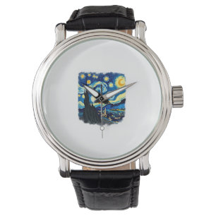 Artistic Dragonfly Shirt Van Gogh Starry Night Dra Watch