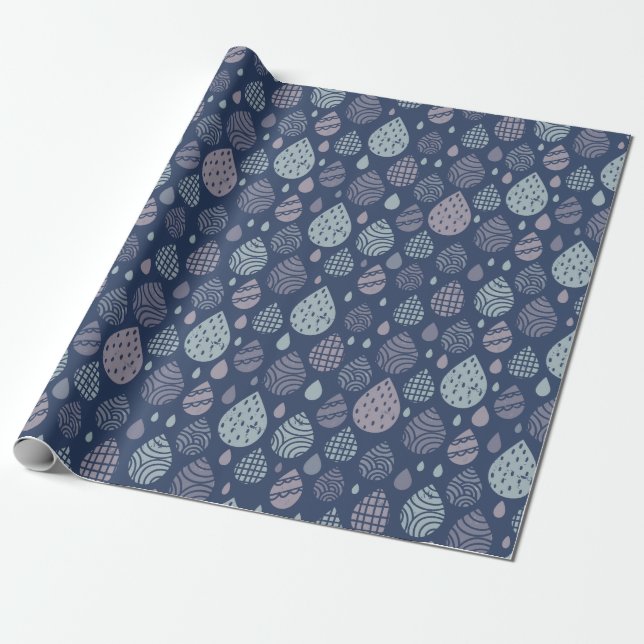Artistic Drops Wrapping Paper (Unrolled)