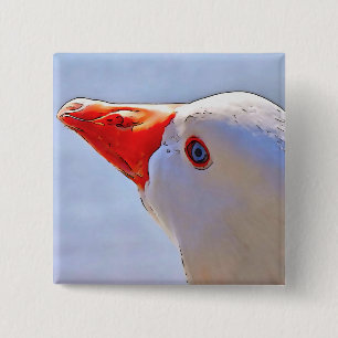 Artistic Duck Black Outline Art Tapestry 15 Cm Square Badge