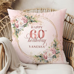 Artistic Dusty Pink Watercolor Boho 60th birthday  Cushion<br><div class="desc">✅ For matching items search 36-60 in my collections ✅ Celebrate a special milestone with this elegant 60th birthday pillow featuring watercolor rose gold, dusty pink and blush pink flowers, eucalyptus greenery, and a shimmering gold frame. This boho floral design adds charm and warmth to any space. A beautiful keepsake...</div>
