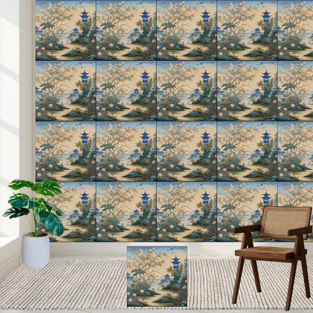 Artistic Eastern Inspired Chinoiserie Tile Decor (Artistic Eastern Inspired Chinoiserie Tile Decor)